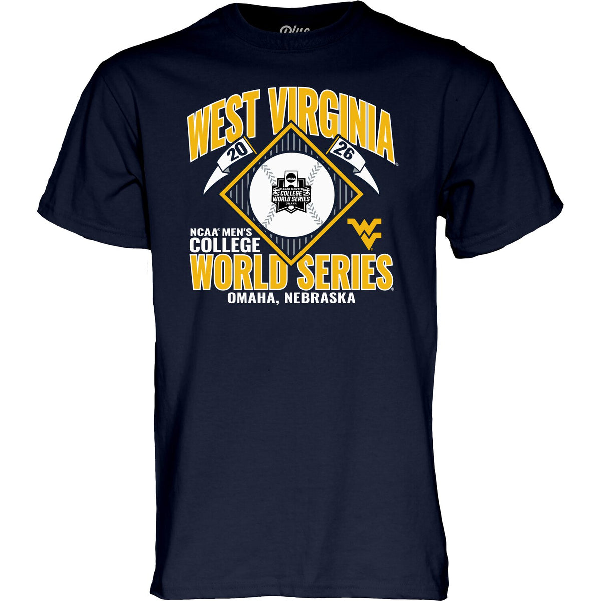 WVU Baseball CWS 2026 Tee Shirt Navy – Pam's Hallmark