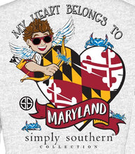 Load image into Gallery viewer, Simply Southern LONG SLEEVE T "My Heart Belongs to Maryland"
