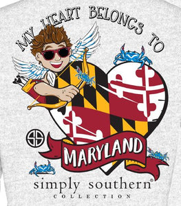 Simply Southern LONG SLEEVE T "My Heart Belongs to Maryland"
