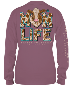 Simply Southern MOM LIFE COW Long Sleeve T-Shirt