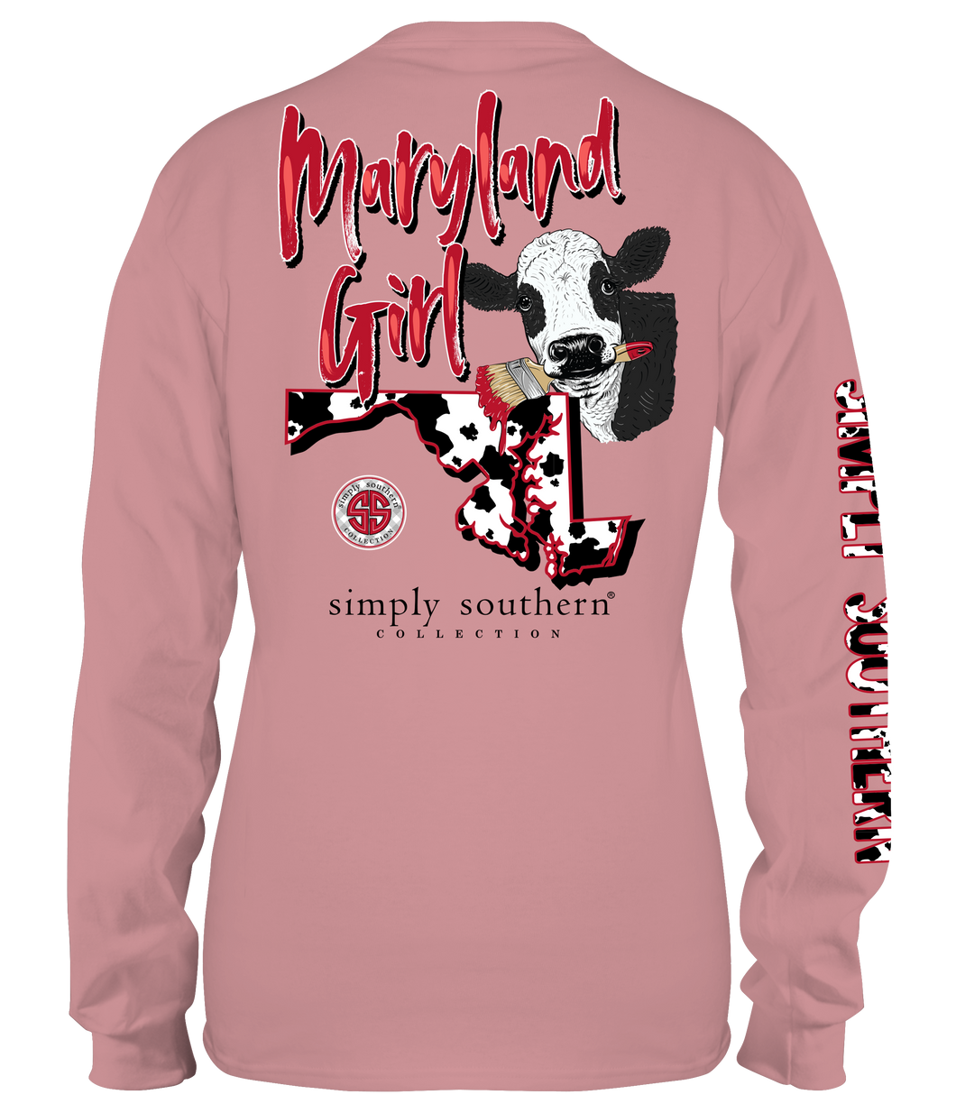 Simply Southern MARYLAND GIRL COW Long Sleeve