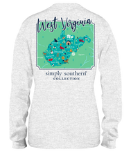 Load image into Gallery viewer, Simply Southern LS WEST VIRGINIA Block Letters TShirt