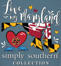 Load image into Gallery viewer, Simply Southern Love My Maryland Long Sleeve Tshirt