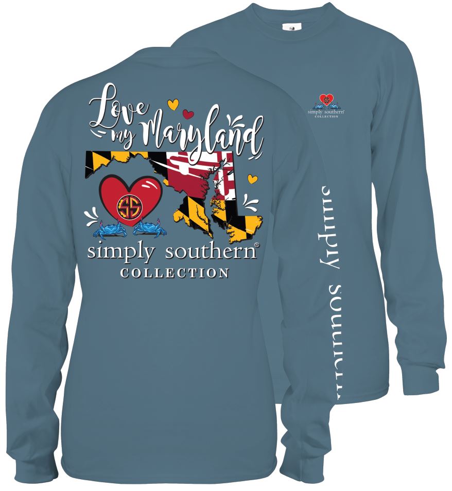 Simply Southern Love My Maryland Long Sleeve Tshirt