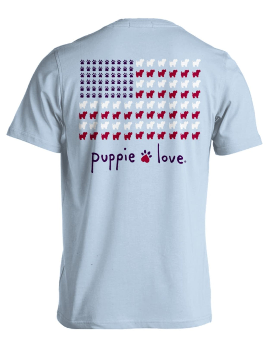 Puppie Love USA FLAG Short Sleeve T-Shirt