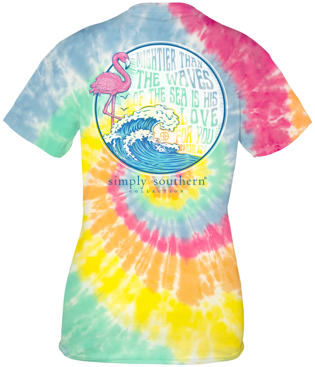 Simply Southern MIGHTIER THAN THE WAVES Short Sleeve Tie Dye T-Shirt
