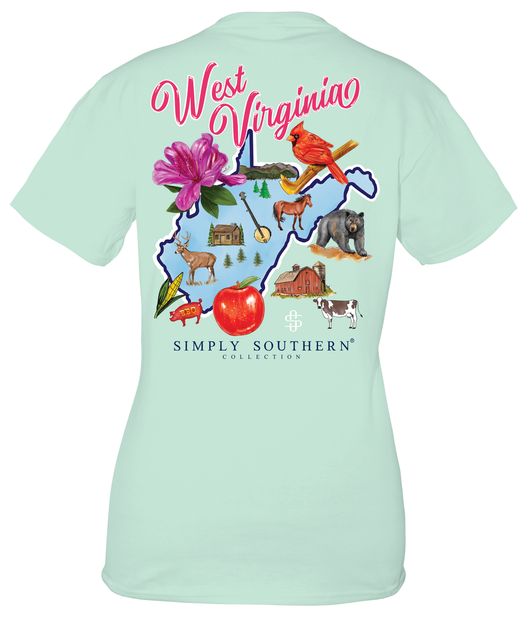 Simply Southern STATES-WV WEST VIRGINIA Short Sleeve T-Shirt