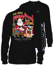 Load image into Gallery viewer, "Maryland Blue Christmas" Simply Southern Long Sleeve T-Shirt