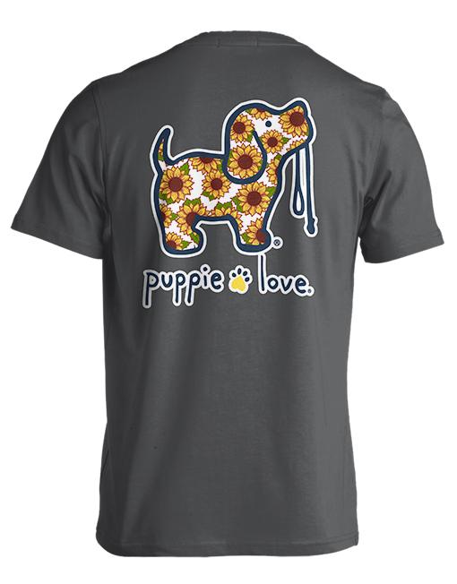 Sunflower Fill Pup Puppie Love Short Sleeve T-Shirt