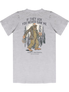 Simply Southern BIGFOOT IF THEY ASK YOU NEVER SAW ME Short Sleeve T-Shirt