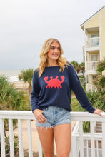 Load image into Gallery viewer, Simply Southern CRAB NAVY SWEATER Long Sleeve
