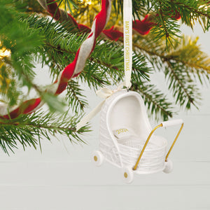 Baby's First Christmas Pram 2024 Porcelain Ornament