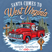 Load image into Gallery viewer, Simply Southern LS Tee WEST VIRGINIA SANTA COAL TRUCK
