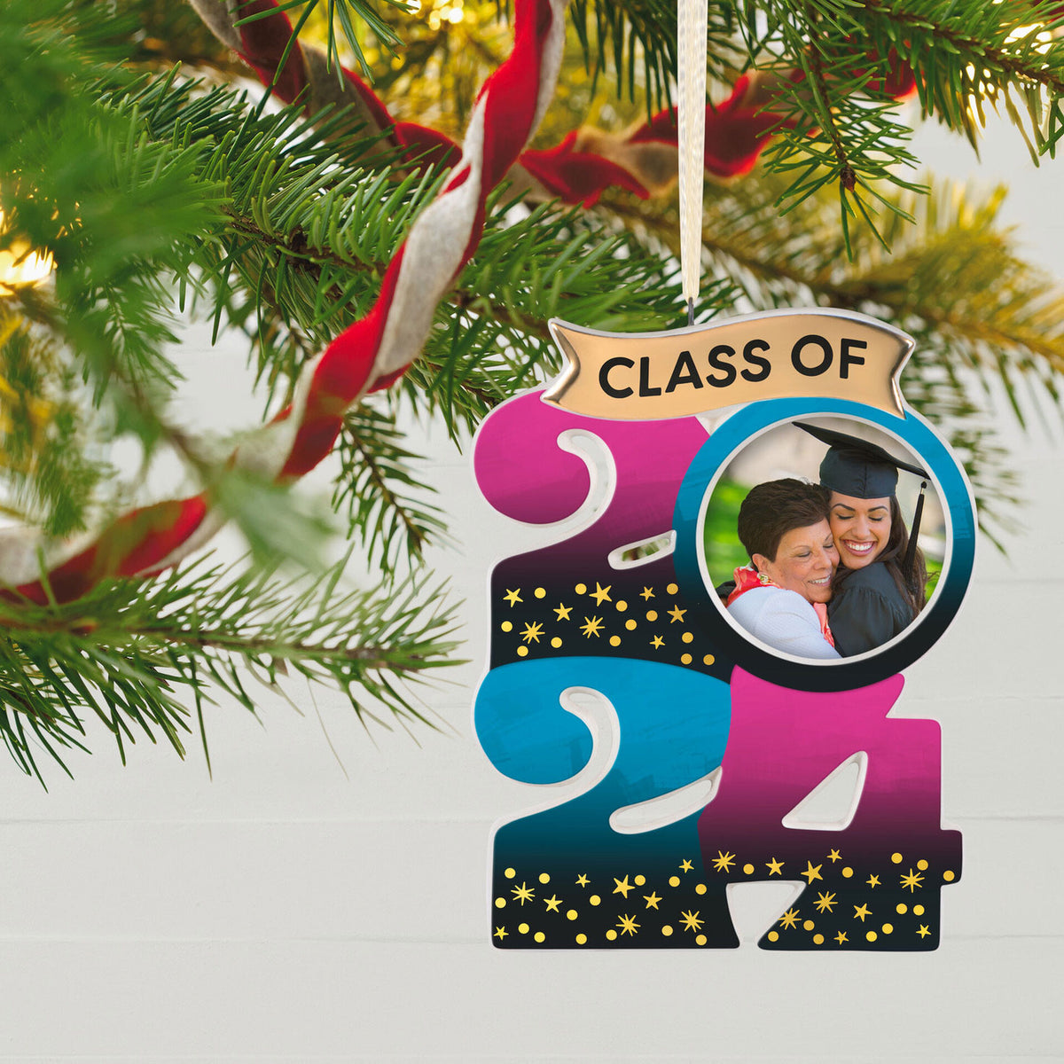 Congrats, Grad! 2024 Porcelain Photo Frame Ornament Pam's Hallmark