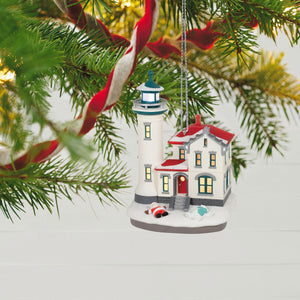 Holiday Lighthouse 2023 Ornament With Light