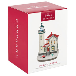 Holiday Lighthouse 2023 Ornament With Light