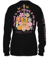 Load image into Gallery viewer, Simply Southern SONG THE LORD IS MY STRENGTH Long Sleeve T-Shirt
