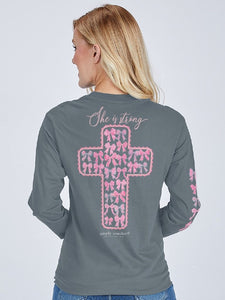 Simply Southern STONG--SHE IS STRONG Long Sleeve T-Shirt