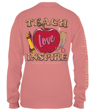 Load image into Gallery viewer, Simply Southern TEACH LOVE INSPIRE Long Sleeve T-Shirt
