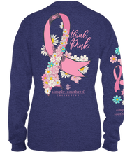 Load image into Gallery viewer, Simply Southern THINK PINK RIBBON Long Sleeve T-Shirt
