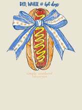Load image into Gallery viewer, Simply Southern RED WHITE AND HOT DOGS FRONT DESIGN Short Sleeve Shirt
