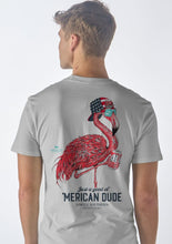 Load image into Gallery viewer, Simply Southern JUSTA GOOD OL&#39; &#39;MERICAN DUE FLAMINGO Men&#39;s Short Sleeve T-Shirt
