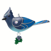 Load image into Gallery viewer, Mini Steller&#39;s Jay Ornament, 0.78&quot;
