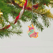 Load image into Gallery viewer, Mini Petite Paisley Butterfly Metal Ornament, 1.3”
