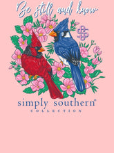 Load image into Gallery viewer, Simply Southern CARDINAL BE STILL AND KNOW Short Sleeve T-Shirt
