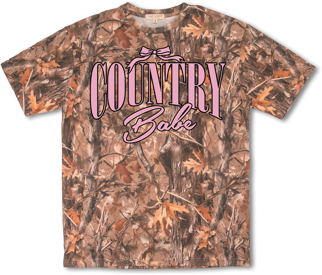Simply Southern COUNTRY BABE CAMO Short Sleeve Shirt