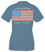 Load image into Gallery viewer, Simply Southern KNIT FLAG SWEET LAND OF LIBERTY Short Sleeve T-Shirt
