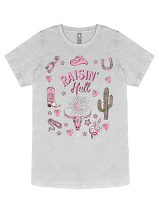 Simply Southern RAISIN' HELL Short Sleeve T-Shirt FRONT DESIGN