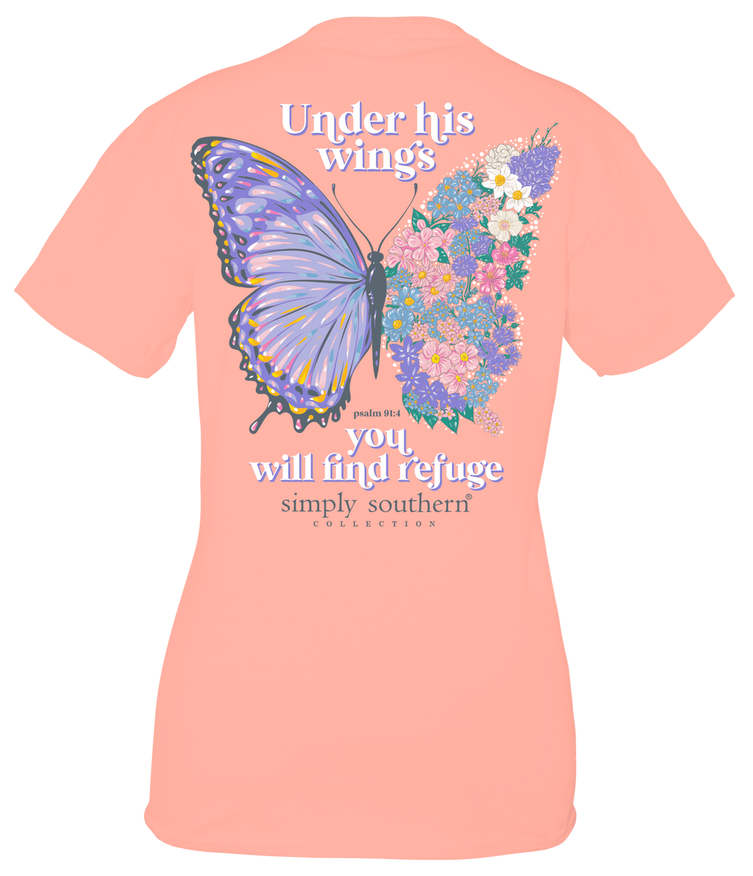 Simply Southern UNDER HIS WINGS YOU WILL FIND REFUGE Short Sleeve T-Shirt