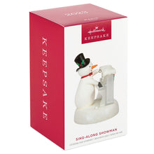 Load image into Gallery viewer, Sing-Along Showman Snowman Musical Ornament
