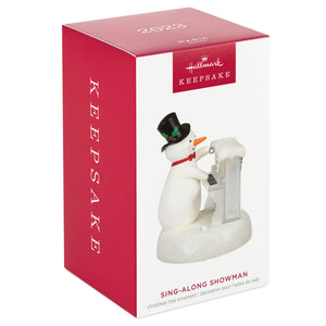 Sing-Along Showman Snowman Musical Ornament