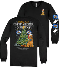 Load image into Gallery viewer, "Wishing You a West Virginia Christmas" Long Sleeve T-Shirt Simply Southern
