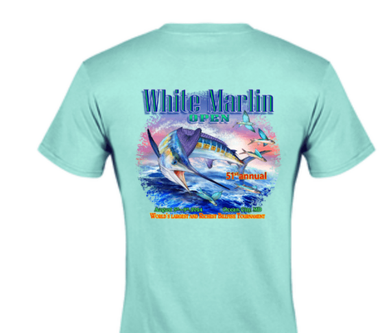 WHITE MARLIN OPEN 2024 SHORT SLEEVE CELADON T-SHIRT – Pam's
