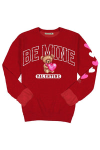 Simply Southern BE MINE VALENTINE BEAR Crew Long Sleeve Shirt