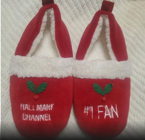 Hallmark Channel #1 Fan with Holly Red Slippers