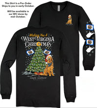 Load image into Gallery viewer, &quot;Wishing You a West Virginia Christmas&quot; Long Sleeve T-Shirt Simply Southern
