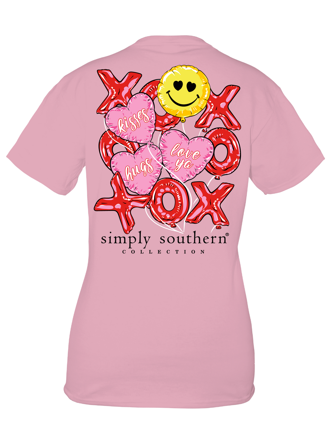 Simply Southern BALLOONS XOXO SMILEY Short Sleeve T-Shirt