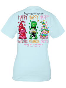 Simply Southern HAPPY HAPPY HAPPY VAL-STPATS-EASTER Short Sleeve T-Shirt