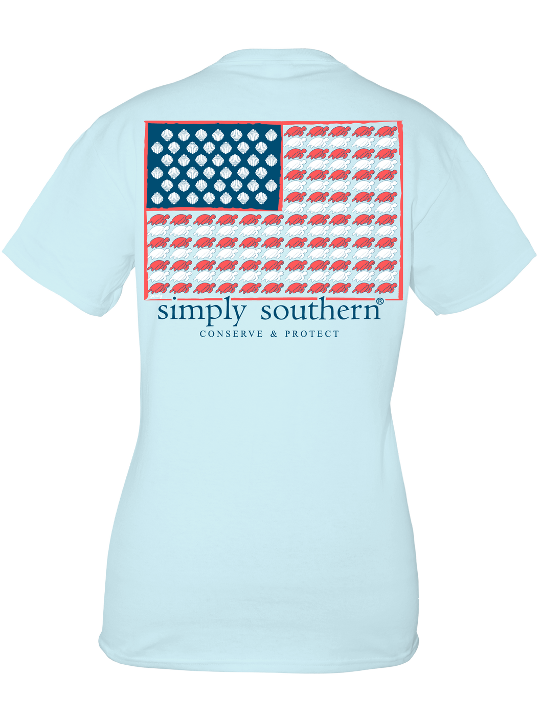 Simply Southern TRACKING FLAG TURTLE Short Sleeve T-Shirt