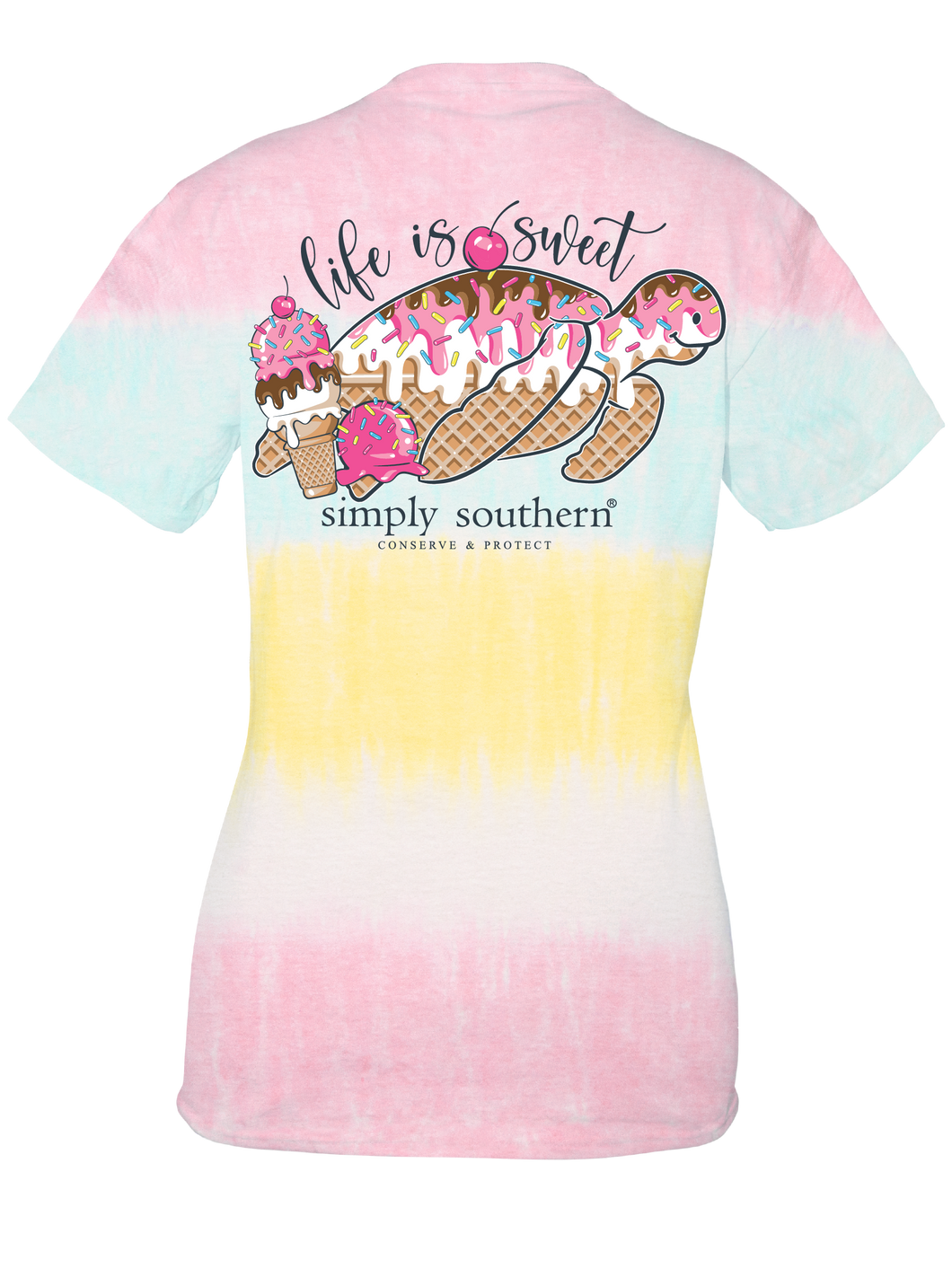 Simply Southern TRACKING ICE CREAM TURTLE Short Sleeve T-Shirt