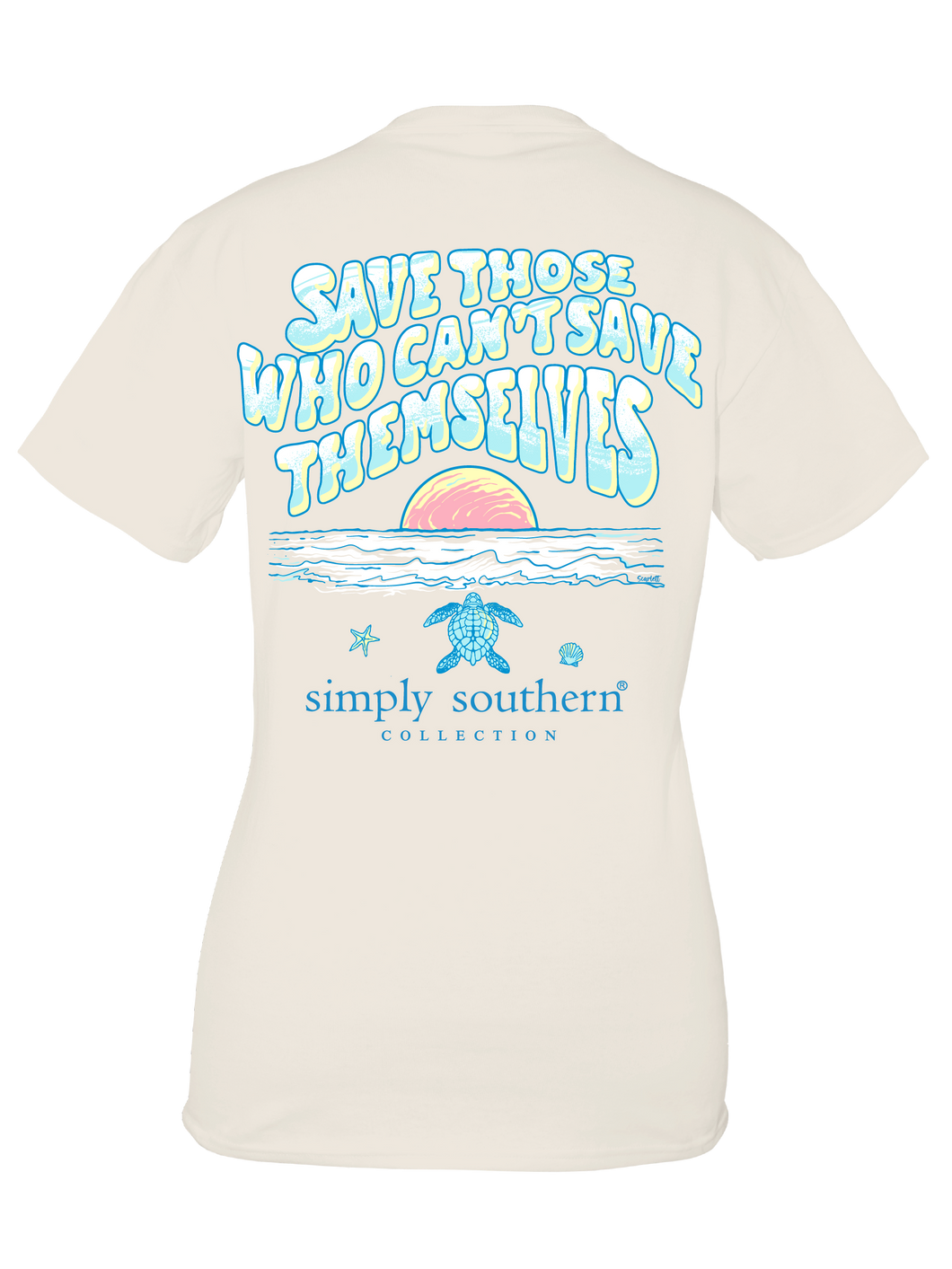 Simply Southern TRACKING SUNSET SAVE THOSE WHO CAN'T TURTLE Short Sleeve T-Shirt