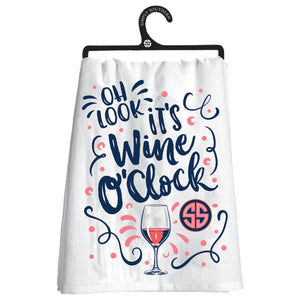 Simply Southern OH LOOK IT'S WINE O'CLOCK Dish Towel
