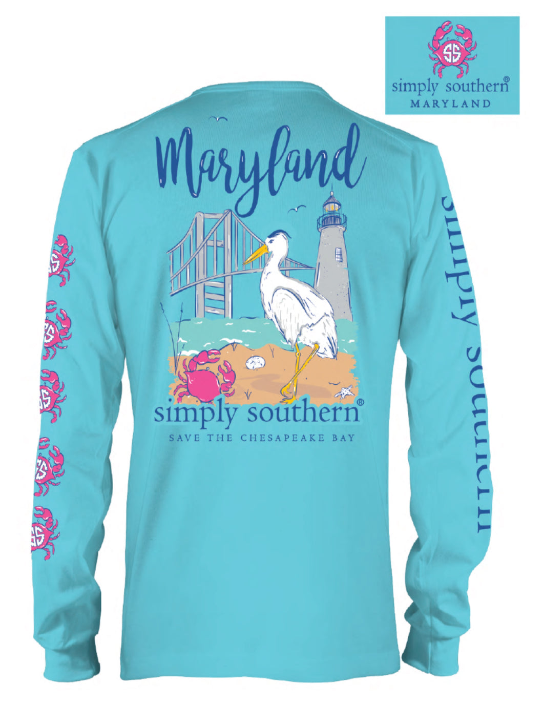 Maryland Simply Southern Long Sleeve T-Shirt PAM’S EXCLUSIVE!