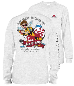 Simply Southern LONG SLEEVE T "My Heart Belongs to Maryland"