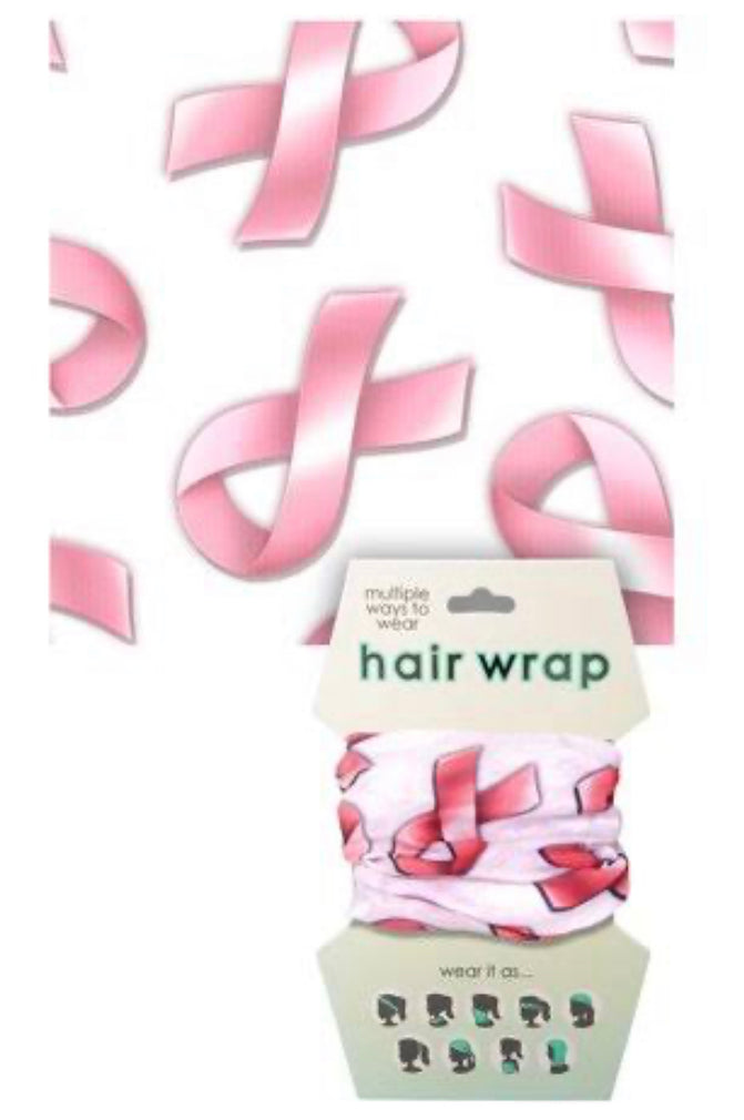 Pink Ribbon Face Cover / Hair Wrap