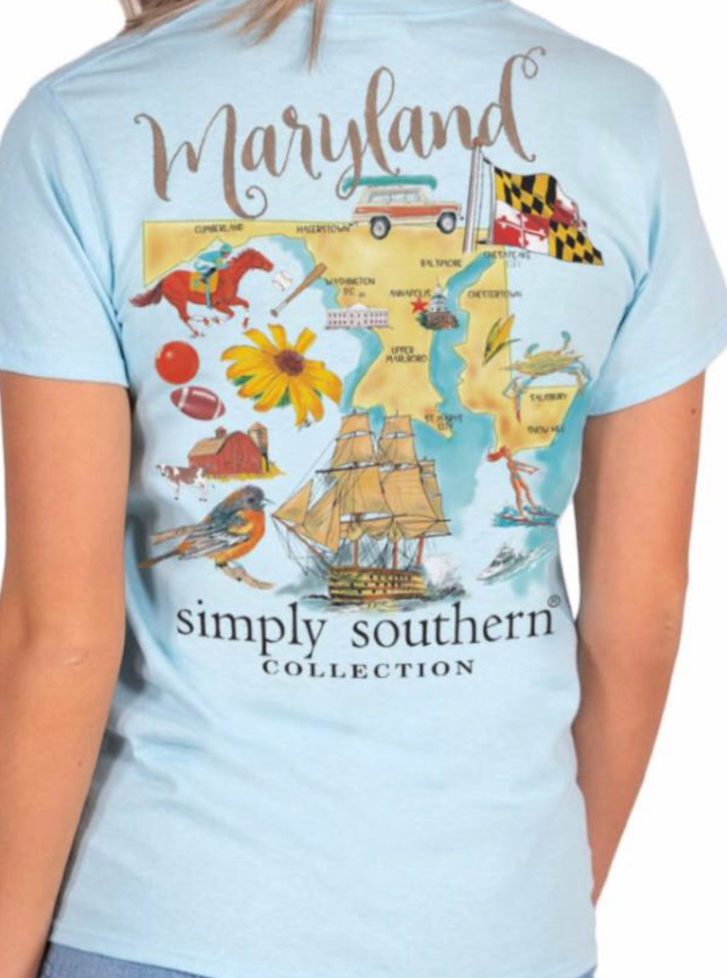 Simply Southern MARYLAND STATE Short Sleeve T-Shirt